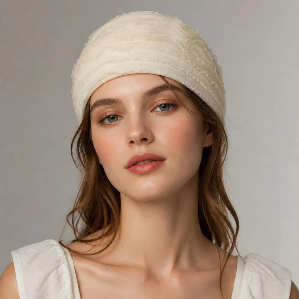 Lightweight Slouchy Beanie Hat Lace Mesh Air Conditioner Protection Breathable Lace Hat Soft Overhead Sun Protection Hat