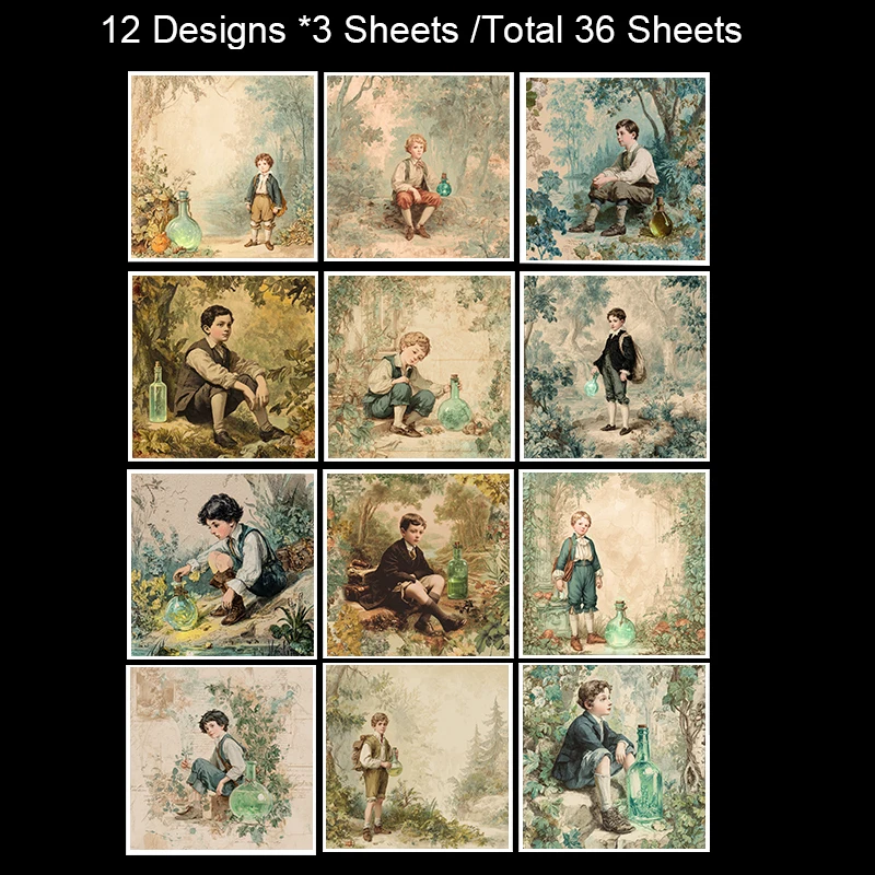 36 vellen 6 "x 6" plakboekpapierpakket: vintage astronomische kaarten voor scrapbooking, origami en hemelse junk journal.