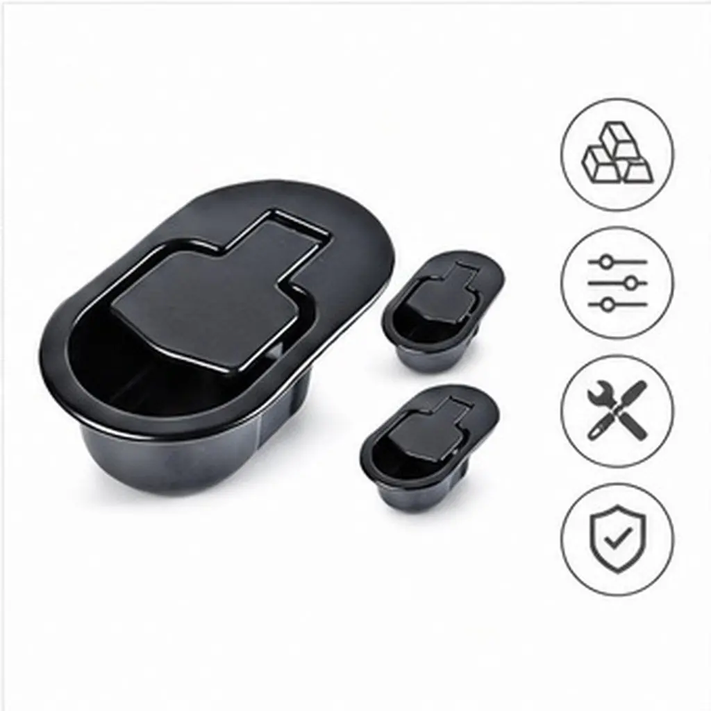 3Pcs Black Aluminum Alloy Recliner Handle Replacement Parts Heavy Duty Sofa Chair Recliner Repair Replacement Adjustable Switch