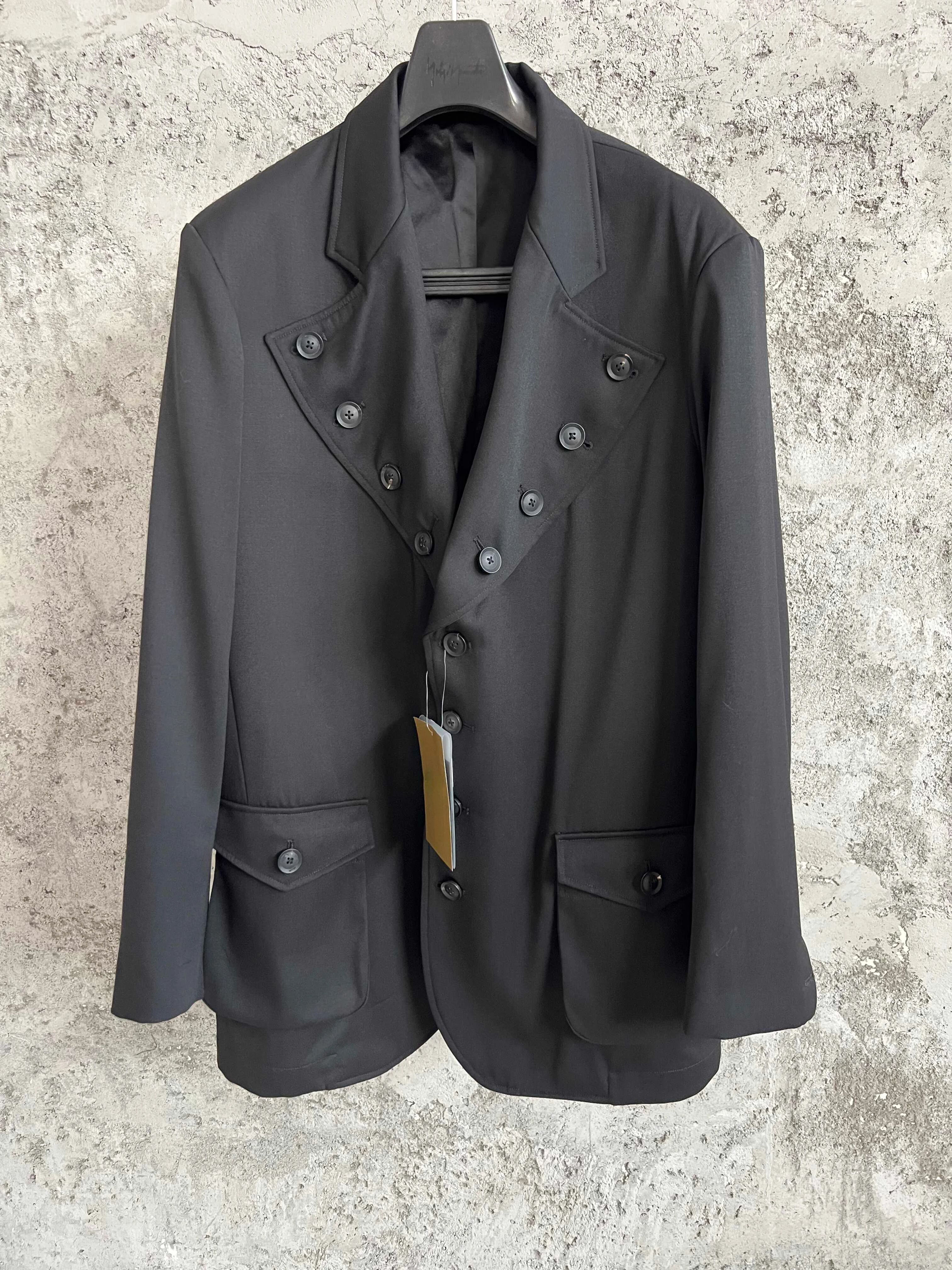 TOP-YAMAMOTO original design wool multi-button decorated suit jacket, black suit, Japanese niche