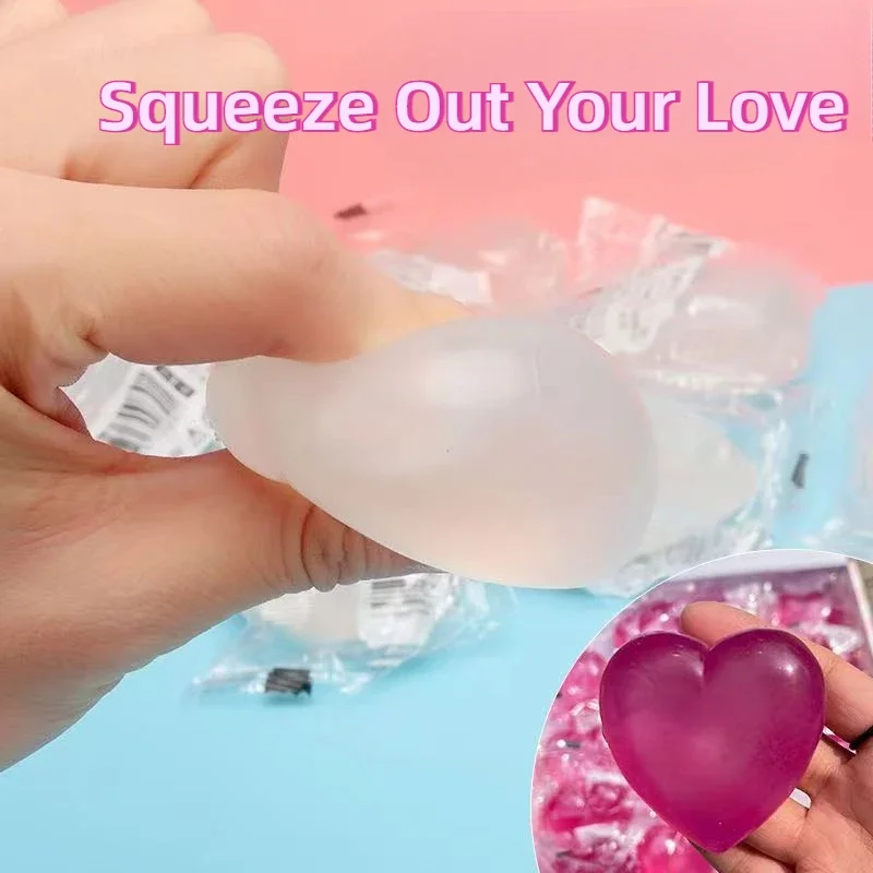 Heart Squishy Toy Color Changes with Temperature Anti Stress Adult Toy Silicone Pinch TPR Soft Decompression Stress Reliever Toy