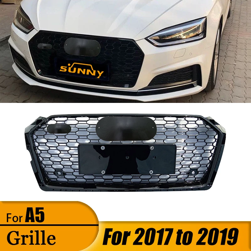 

Suitable for 17-19 Audi A5 converted to RS5 mesh grille gloss black model