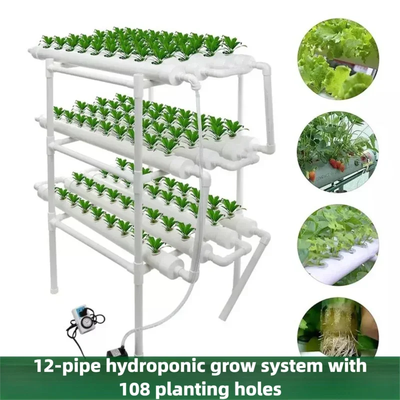 Pipeline Hydroponic Grow System Vertical Multi-Layer Planter Soilless Cultivation Equipment Kit for Home Garden VegetableGrowing