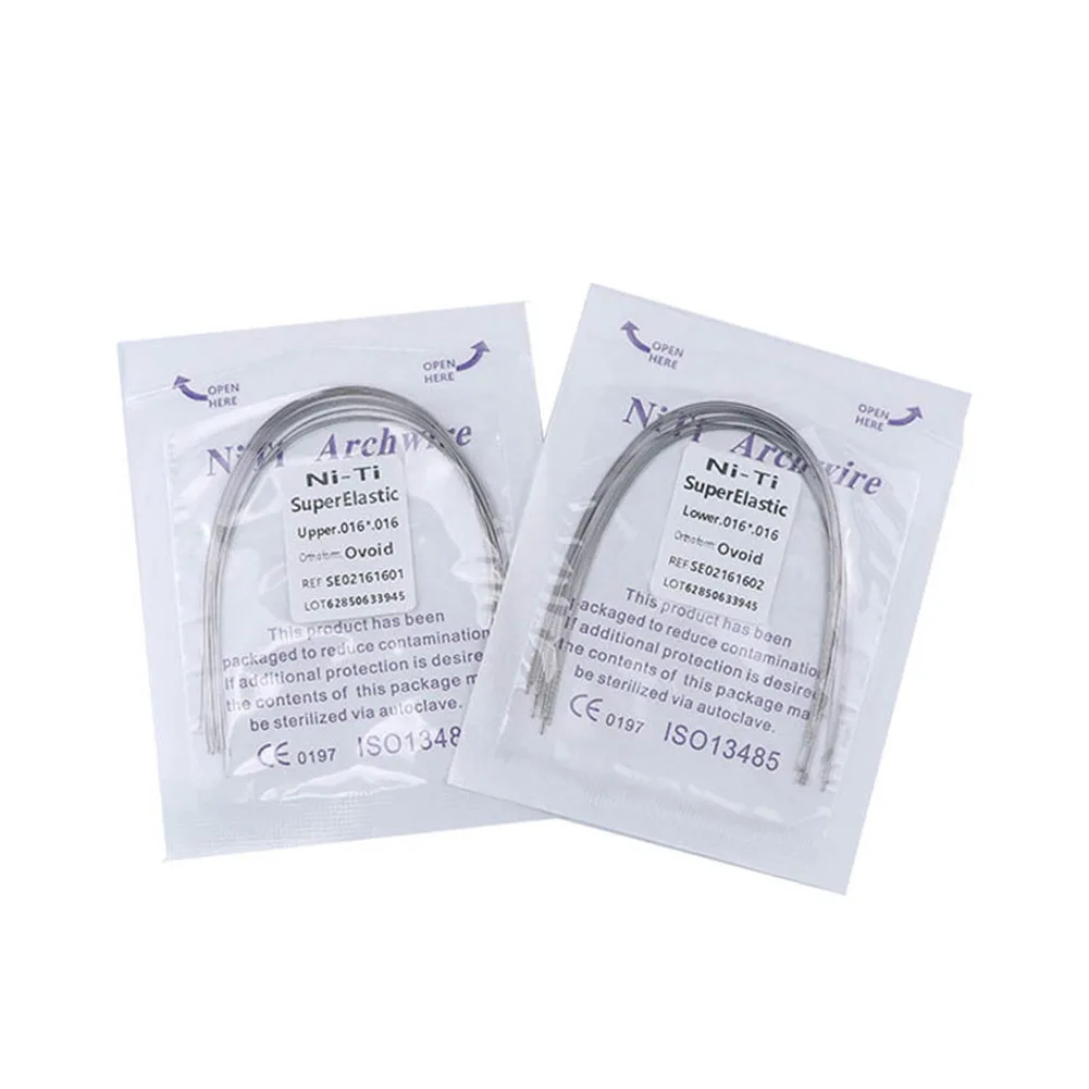 3 Packs Super Elastic Rectangular NiTi Archwire Dental Orthodontic Arch Wire Ovoid Natural Form All Sizes Upper Lower Bracket