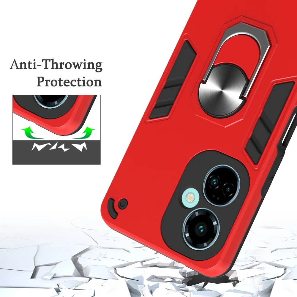 Luxury Case for Tecno Camon 19 Pro 5G Neo Armor Shockproof Car Magnetic Ring Holder Phone Cover Camon19 Camon19Pro5G Camon19NEO