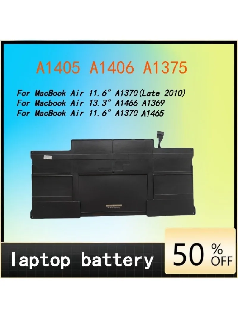 

High Capacity A1375 A1406 4680mAh A1405 6700mAh Battery for MacBook Air 11.6 13.3 A1369 A1370 A1465 A1466 Replacement