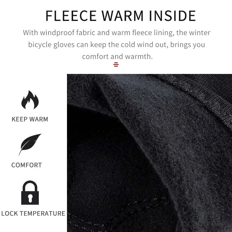 GIYO Cycling Winter Gloves For Road Mountain Bike Touch Screen Gloves Long Finger Thickened Cycling Equipment Red Black Color