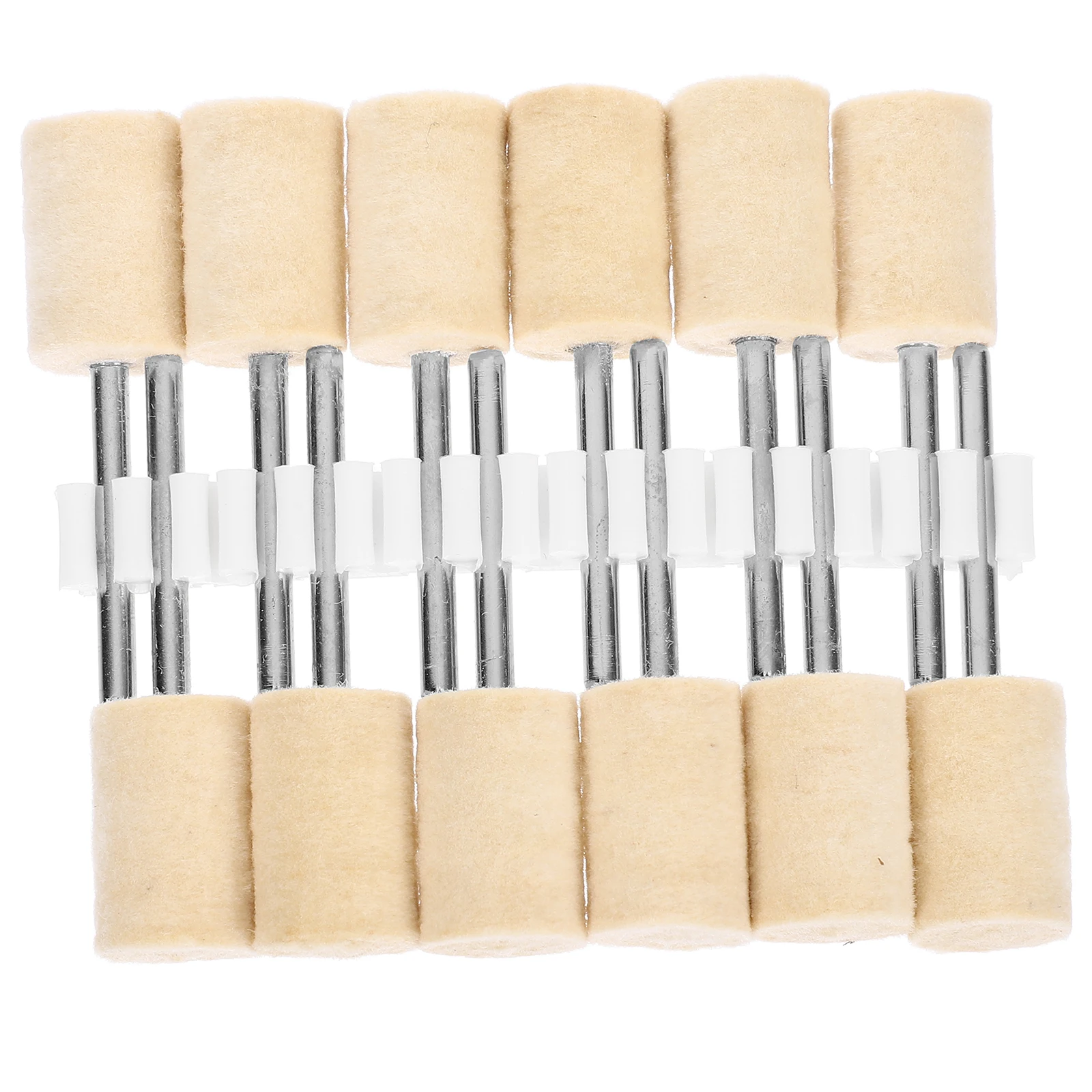

12pcs 3mm Wool Felt Polishing Drills Deburring Wheels for Plastic Jewelry Tools Grinding Heads Buffing Kits