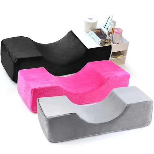Imagen 2 del producto Almohada para pestañas injertadas, soporte para el cuello, pestañas de injerto, cojín de espuma viscoelástica, extensión de pestañas, almohada suave con bolsillo para salón de maquillaje