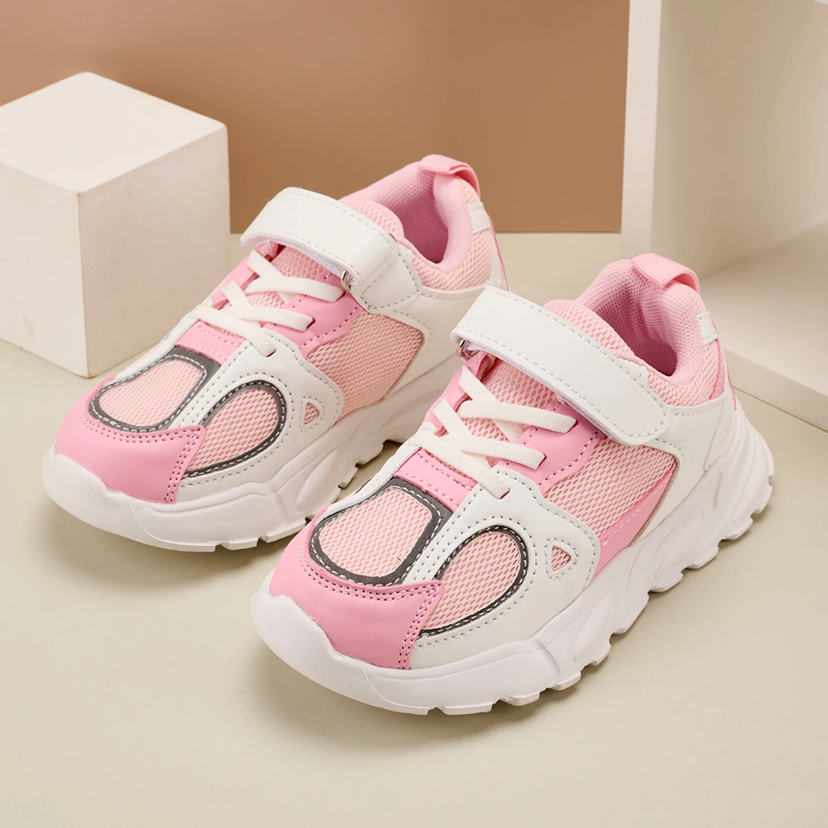 

Пара детских четырехсезонных сетчатых спортивных туфель, мягкая и износостойкая повседневная обувь, размер 27-39, MF-666-1TTJ.