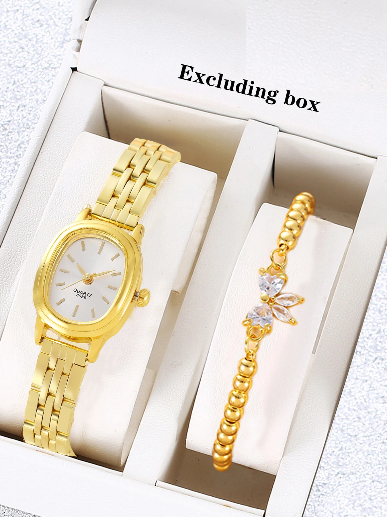 

2-piece exquisite and versatile women's watch set, fashionable quartz watch, casual steel strip watch, women's watch set