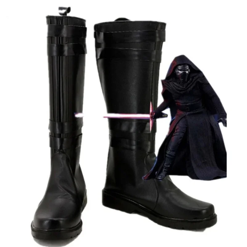 Disfraz de estrella Jedi hecho a medida Obi- Wan Kenobi, zapatos marrones, botas Kylo Ren, botas negras, accesorios para fiesta de Halloween para adultos