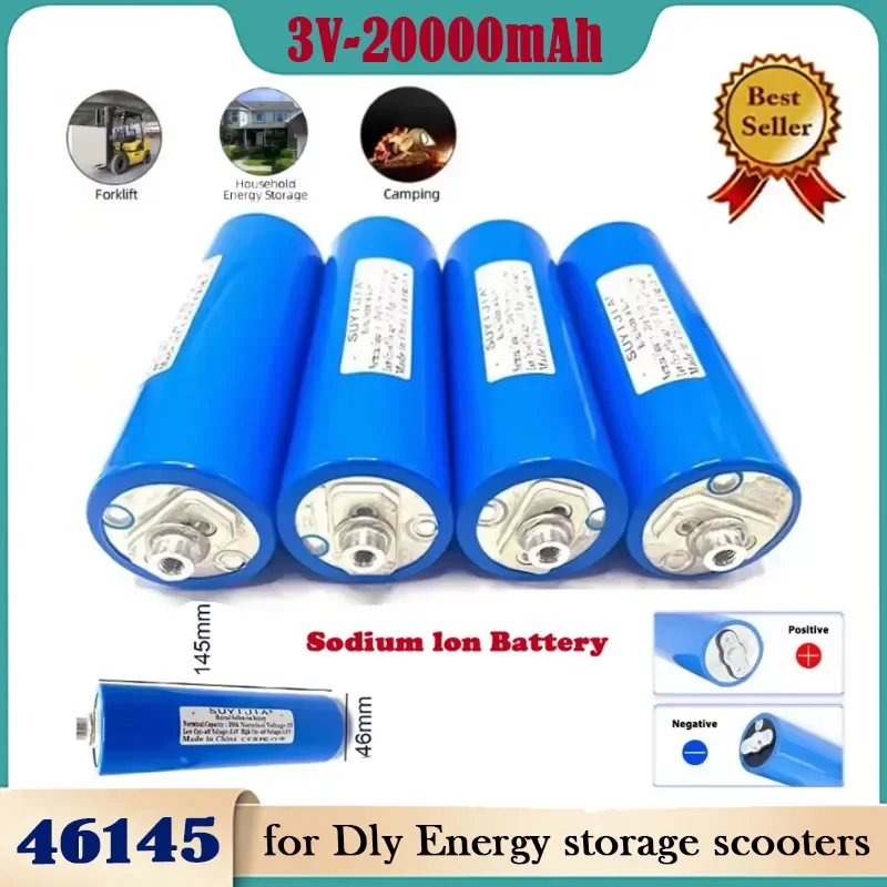 New 46145 3V  Sodium Ion Battery Grade A Rechargeable 3.1V 20Ah Na Battery for Scooters Tools Cars Drone Toy Flashlight Battery