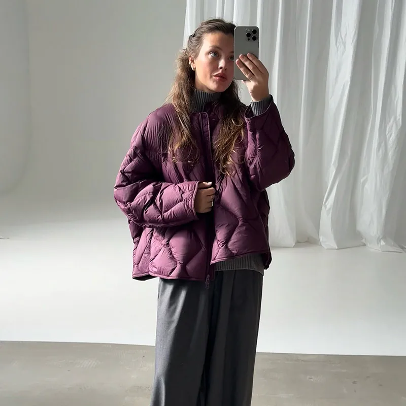Fashion Solid Women's Cotton Coats O-Neck Full Sleeve Loose Zippers Lady Thicken Padded Coat 2026 Winter Casual Female Jackets