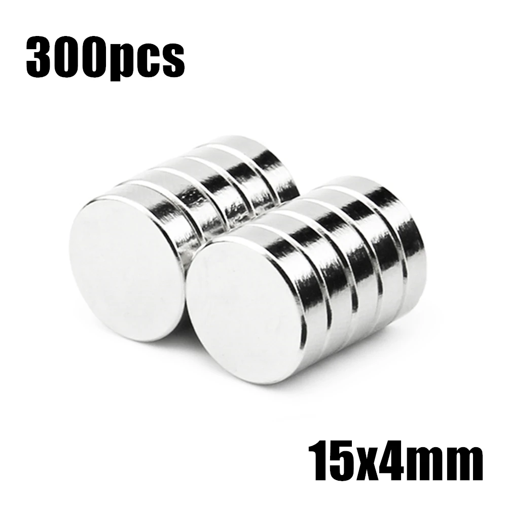 

300pcs 15x4mm Super Powerful Strong Bulk Small Round NdFeB Neodymium Disc Magnets Dia 15mm x 4mm N35 Rare Earth NdFeB Magnet