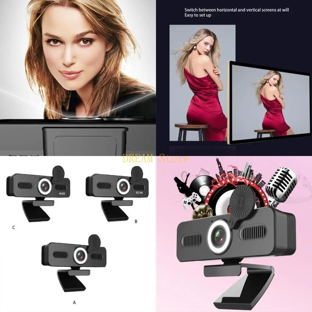 

1080P/2K/4K Computer Camera USB Drive ＆Mic Cover Speaker Auto for Focus Web best sale