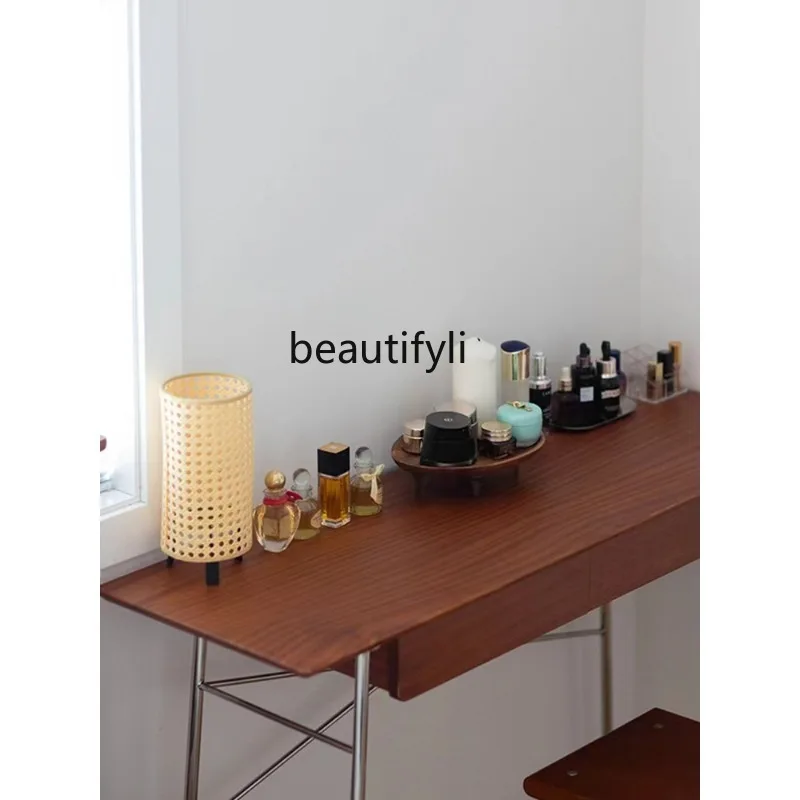 Table IQUE Table Nordique Mid-Prairie pour Chambre à Coucher, Bureau d'Étude, Commode Simple, Table de Rangement en Acier Inoxydable avec MEL