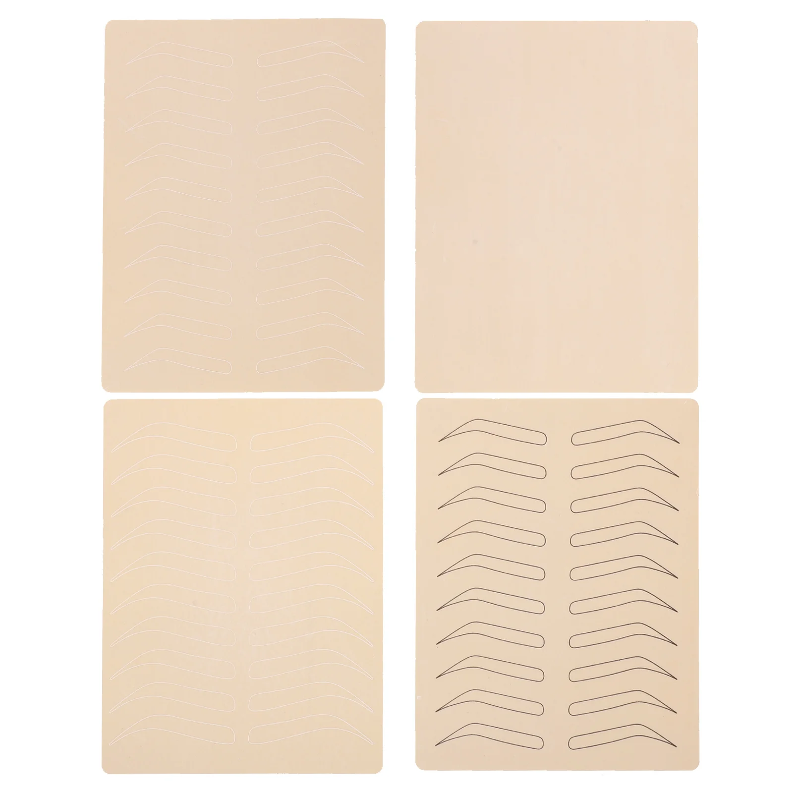 4 pezzi di pratica della pelle per il tatuaggio delle sopracciglia Strumenti per la pratica del tatuaggio Forniture flessibili e realistiche per il tocco della pelle