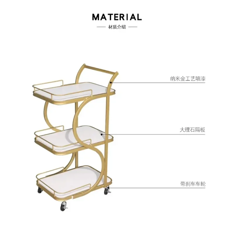 Beauty salon trolley Instrument cart Beauty salon storage rack Skin management Mobile manicure tool cart