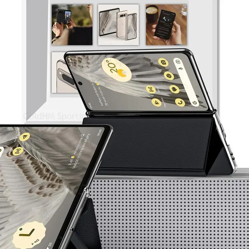 For Google Pixel Fold Magnetic Flip Kickstand Leather Phone Case For Pixel Fold G9FPL Book Stand Shockproof Cover For Pixel Fold