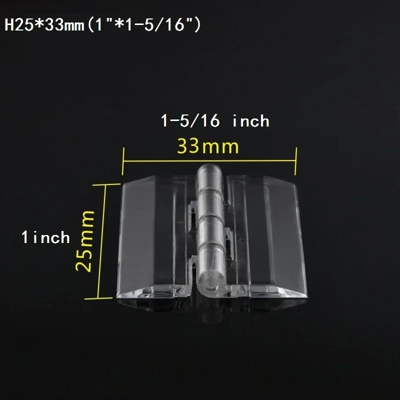 yes200Pcs Transparent Acrylic Folding Clear Perspex Plexiglass Hinge 1inch* 1-5/16 inch Organic Glass Hinge H25x33MM