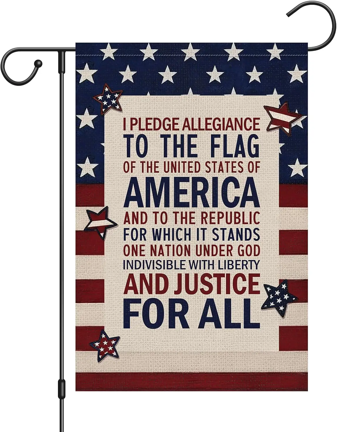 4th of July Garden Flag 12 x 18 Inch Double Sided Burlap, Independence Day Memorial Day the Stars and Stripes Patriotic Yard ZZM
