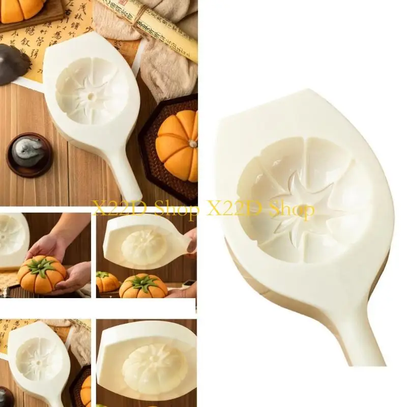X22D Pumpkin Pastries Mold Hand Pressed Mooncakes Mold Festival Bean Pastes Cake Molds Dessert Moulds for Cooking Lover
