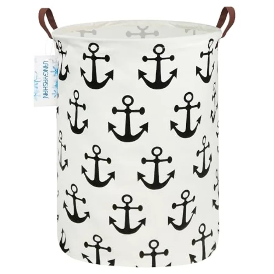 

Laundry Hamper Collapsible Storage Basket Waterproof Fabric Toy Clothes Organizer Bin for Bedroom Bathroom Anchor