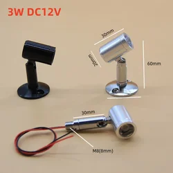 LED MINI Spotlight 3W DC12V Cabinet Ceiling Light for Jewelry Showcase Display Interface Shop Interior Toy Decoration Desktop