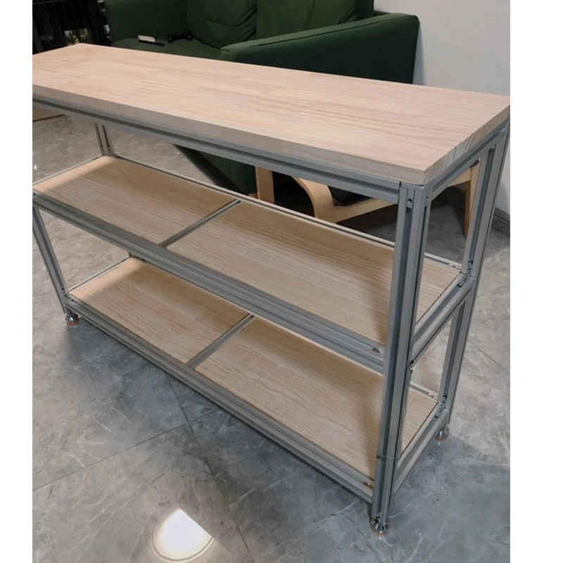 

Household simple bookshelf living room storage shelf display shelf Nordic aluminum shelf