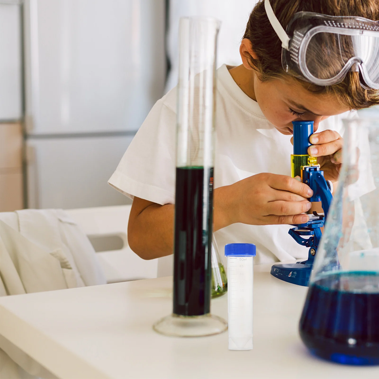 

50pcs 50ml Screw Cap Tubes Leakproof Flat Bottom PP Plastic Sample Storage Microcentrifuge for Laboratory