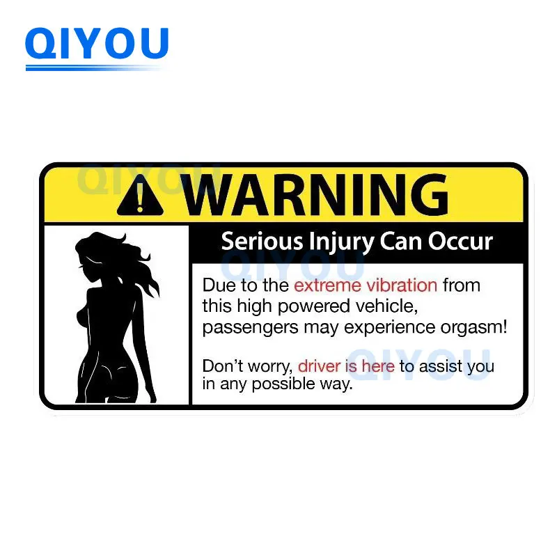 Personalized DON'T WORRY Sexy Girl Warning Serious Injury Can Occur Car Stickers for PVC Decal Used for Car Body Windshield
