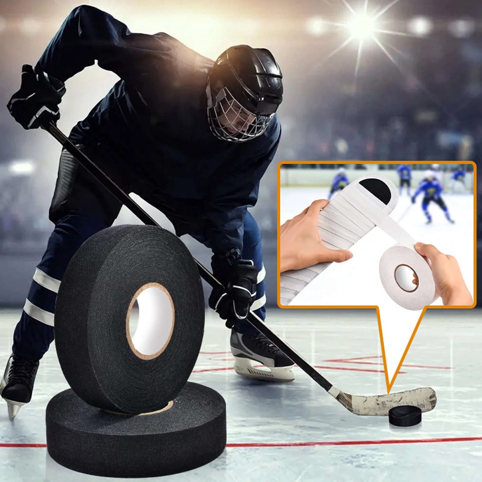 

Лента для хоккейных клюшек 2,5 см x 25 м, портативная, износостойкая, нескользящая, для хоккейных аксессуаров, спортивная, многофункциональная