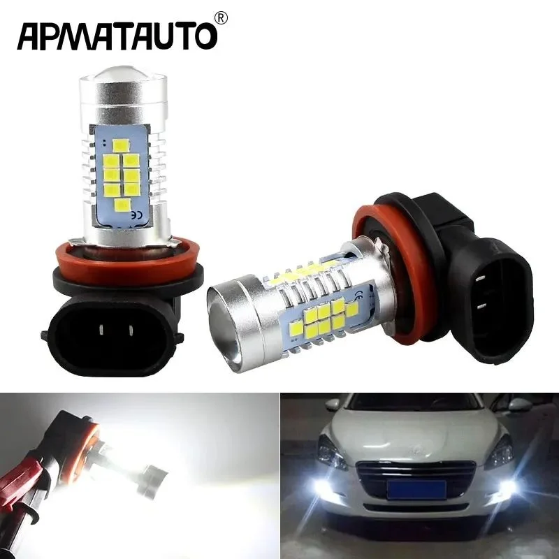 2pcs LED Fog Light Blub H8 H11 Lamp Canbus No Error For Peugeot 207 301 307 CC SW 308 2007-2018 407 4007 408 4008 508