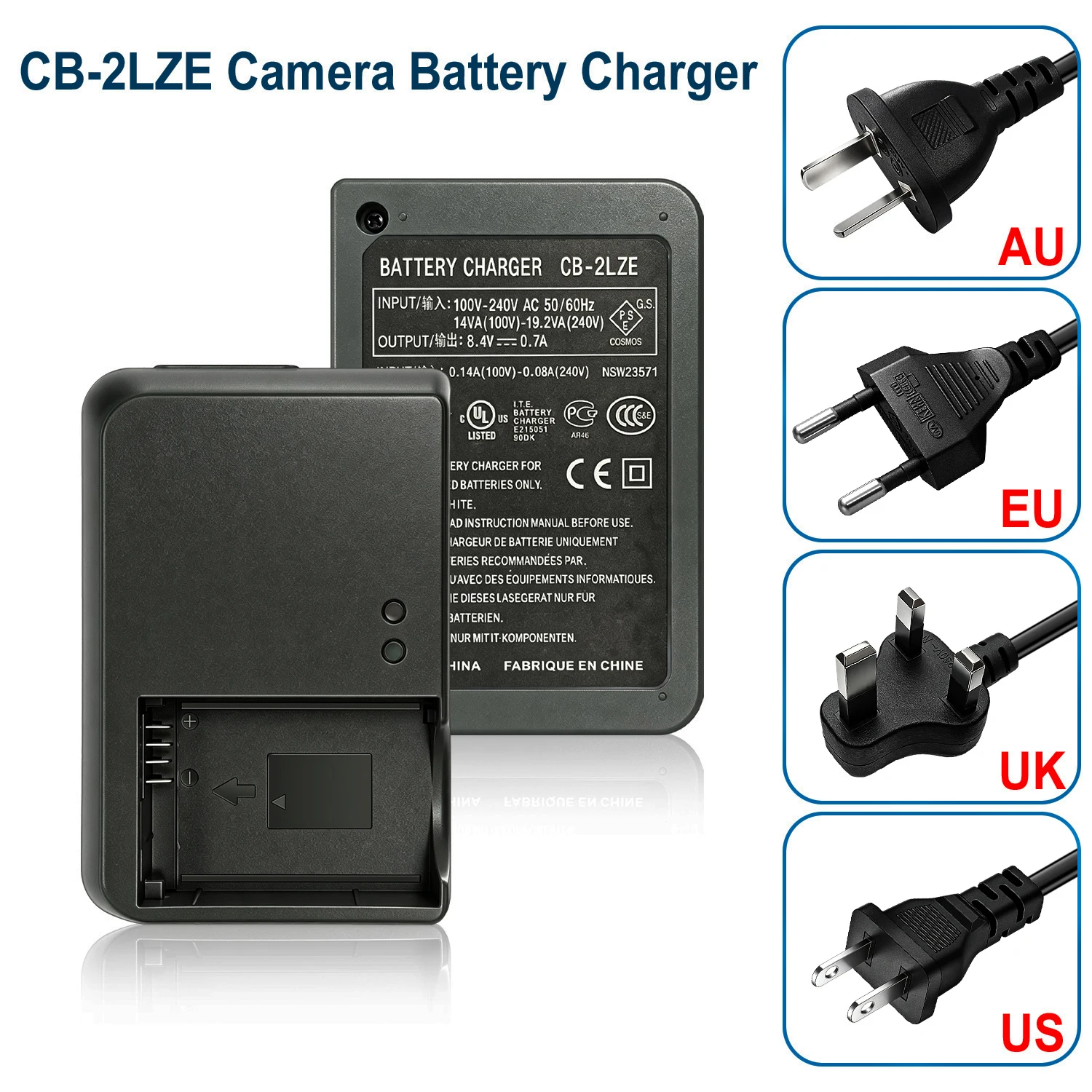NB-7L Akku-Ladegerät für Canon G10 G11 G12 SX30 Digitalkamera-Zubehör Kompatibel mit CB-2LZE Ladegerät – Detail 1