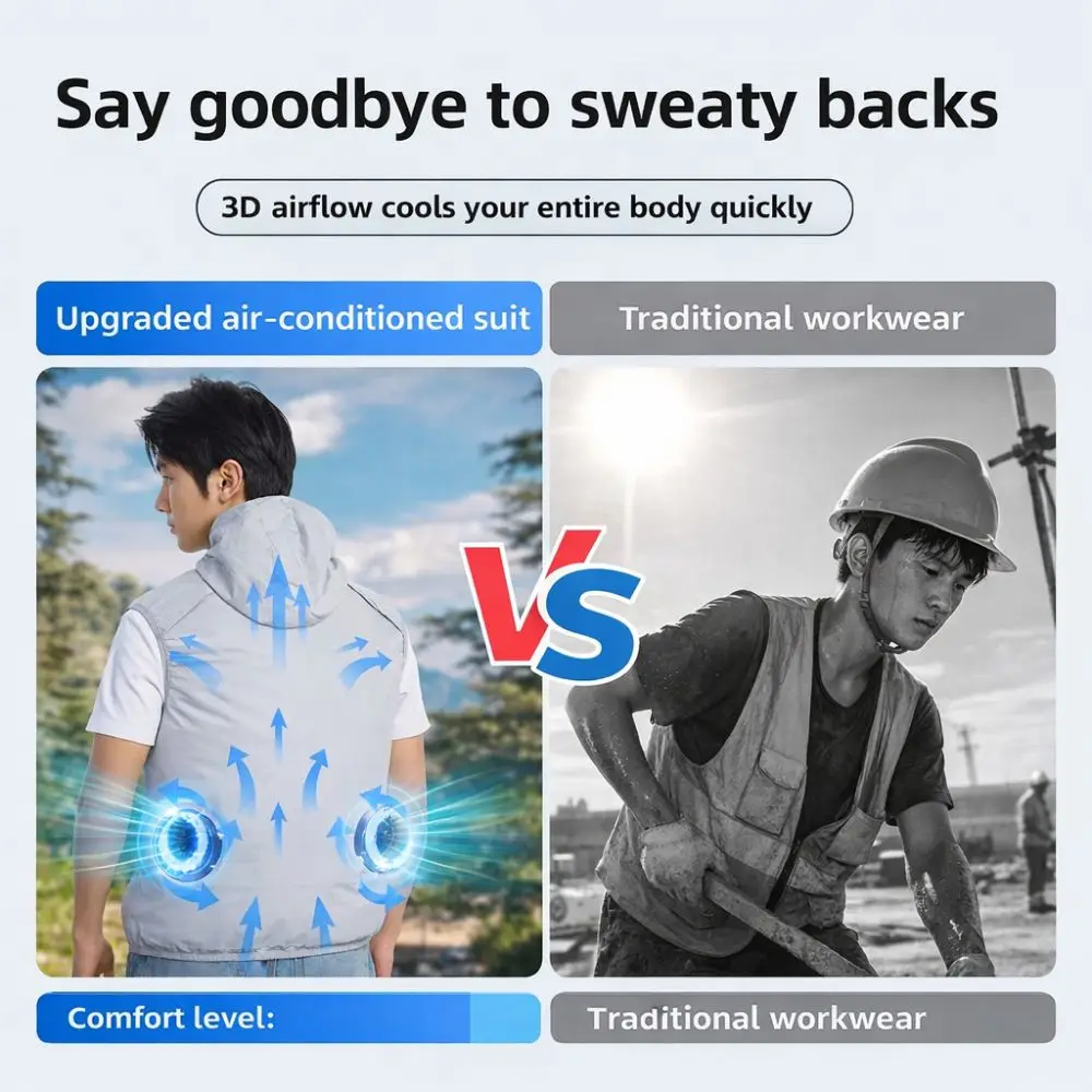 5v-usb-電動ファンベストナイロン高温作業用エアコン付き服調整可能な速度頑丈な冷却ベストハイキング釣り