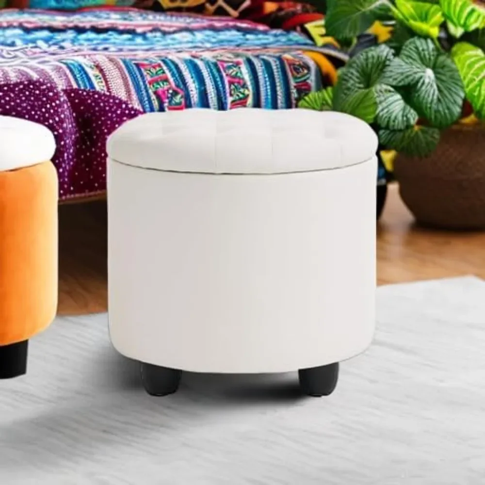 مسند دائري من البولي يوريثان مع تنجيد معنقدة بزر، مسند تخزين، غطاء قابل للإزالة، مسند قدم كلاسيكي #5