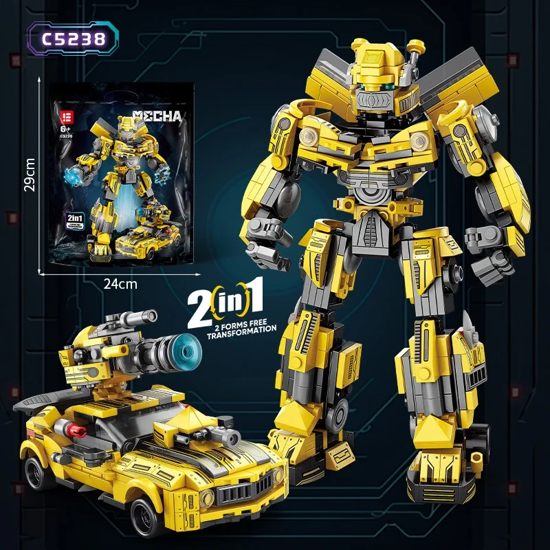 Transformeerbare robot Optimus Prime voor kinderen, bouwvoertuig, bouwstenen, cadeau voor kinderen, verjaardagscadeau