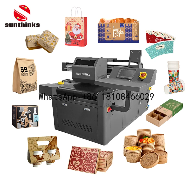 Single Pass Paper Bags Printing Machine Auto Feeder Corrugated Paper Boxes Single Printer With 1 HP Printhead