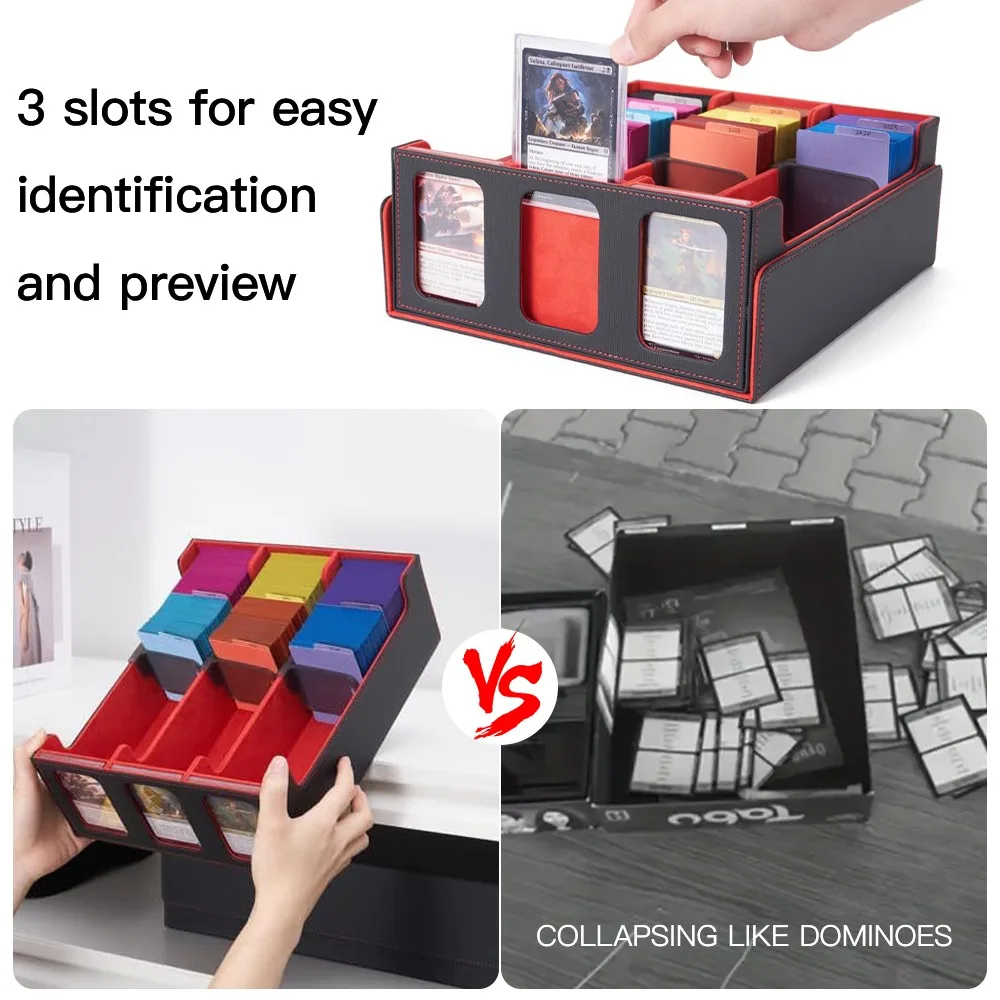 Game Card Storage Box, Game Card Collection, 1800+ Single Set of Cards, Strong Magnetic PU Leather Card Box