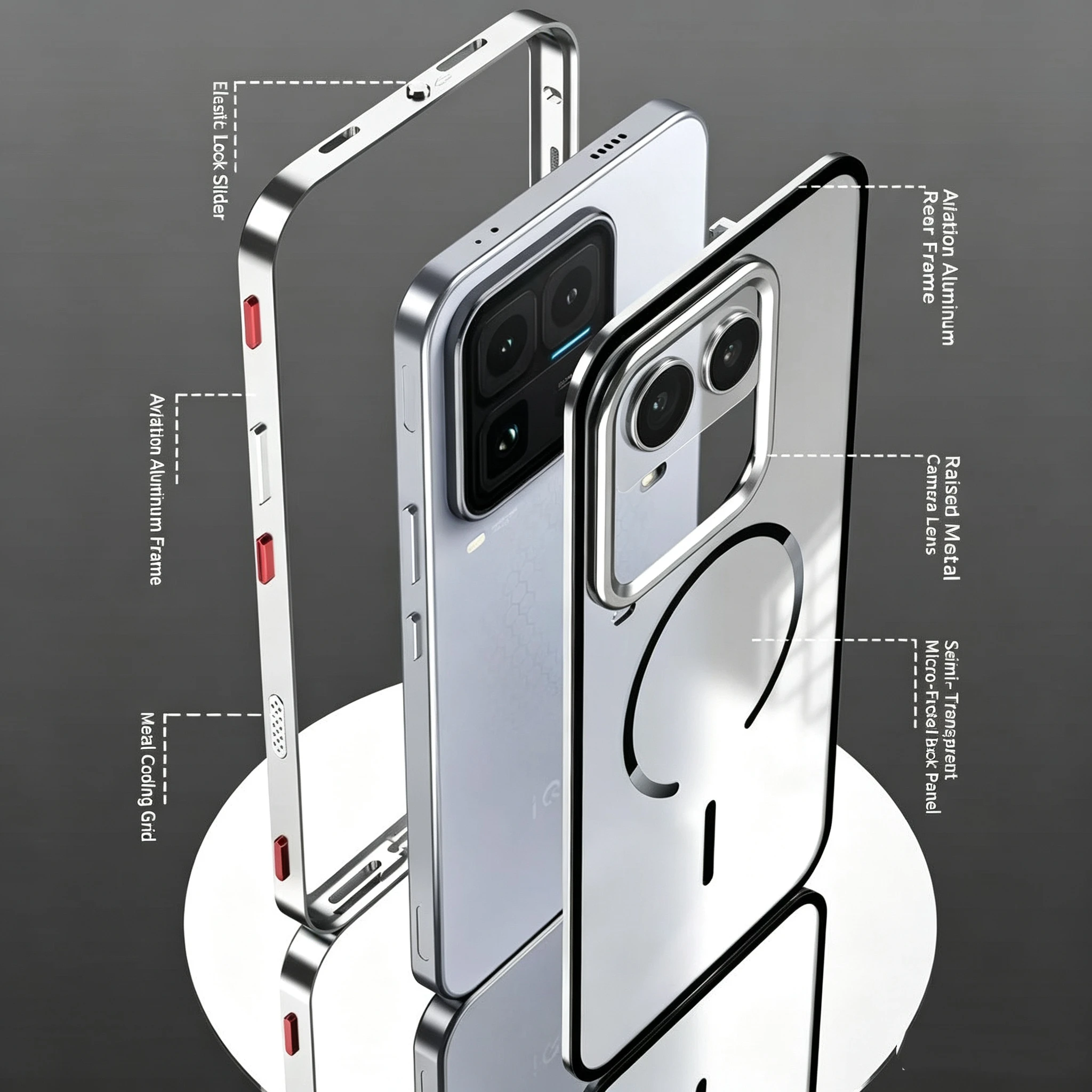 

Magnetic Phone Case For VIVO iQOO 15 Ultra Aluminium Alloy Metal Frame Case For iqoo 15 iQOO15 Ultra Matte Clear Acrylic Cover