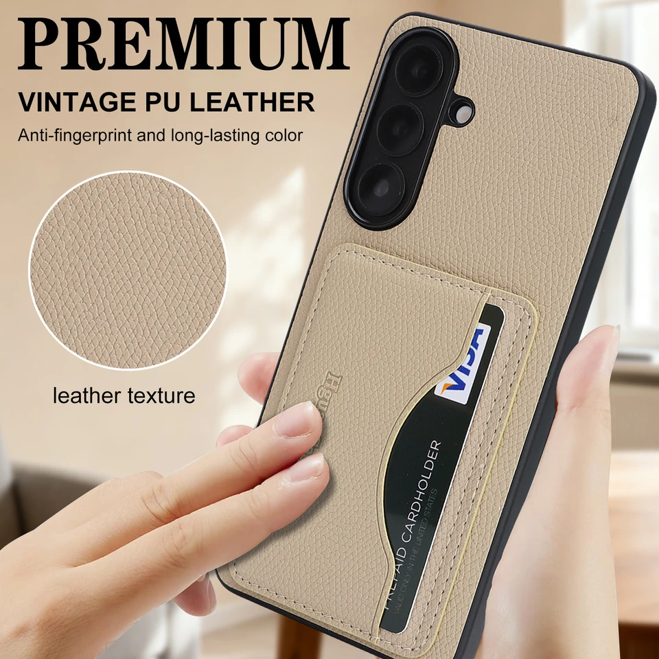 Funda de piel de PU con porta tarjetas para Samsung A57 A56 A55 A37 A36 A35 A27 A26 A17 A07 A06, diseño duradero 2