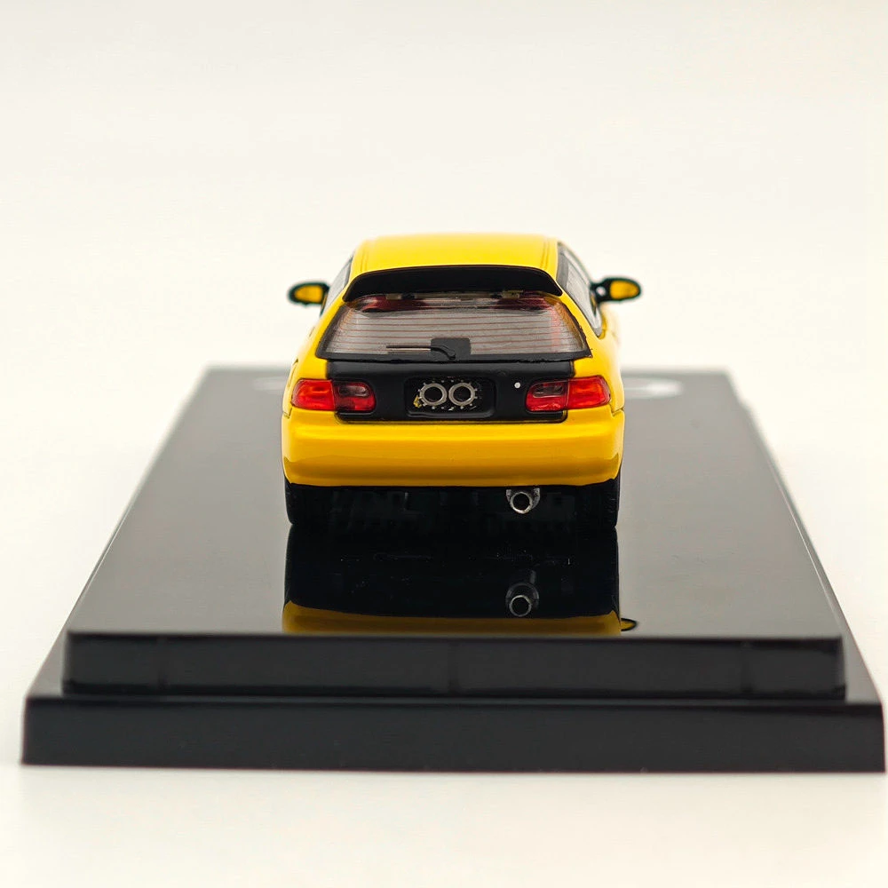 Hobby Japón 1/64 CIVIC (EG6) estilo JDM versión personalizada con modelo de pantalla de motor amarillo HJ 642017 AY Colección de coches fundidos a presión