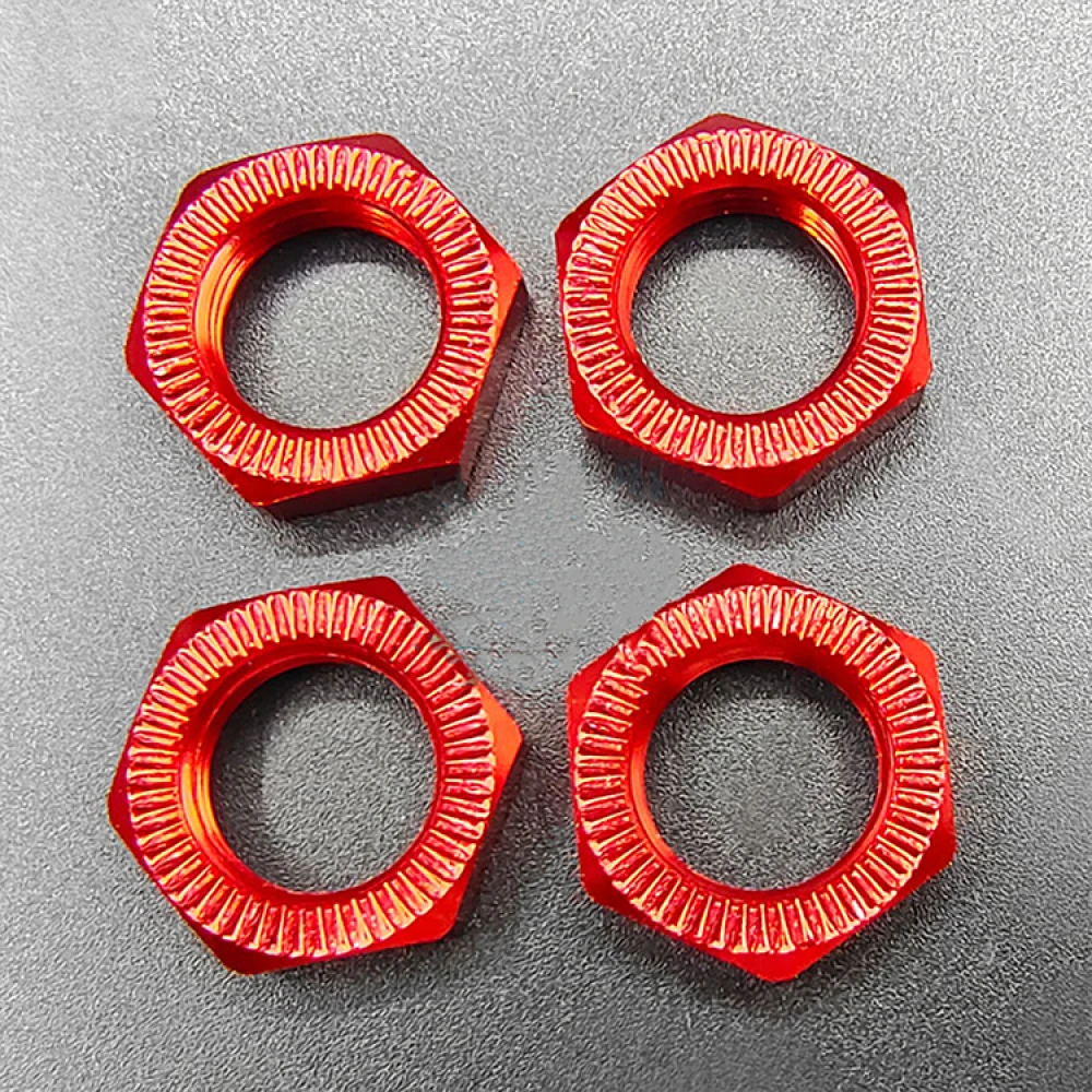 17MM Hex Wheel Nuts Anti‑Loosening Dustproof Aluminum Wheel Hub Nuts Universal for 1/8 Scale RC Off‑Road Car Buggy Truck Parts