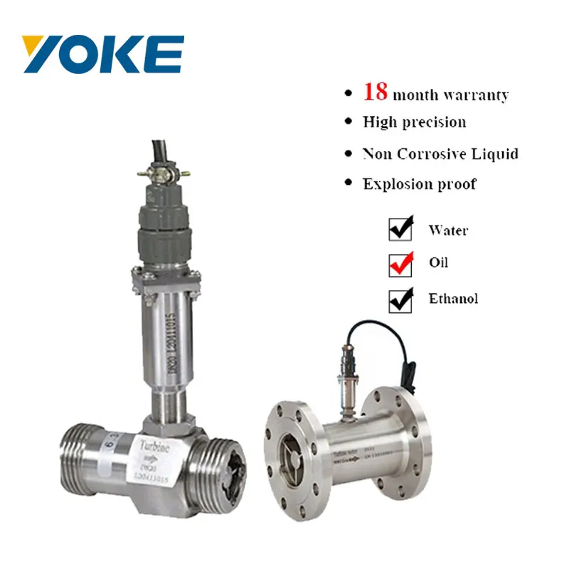 Dn50mm Flange Connection Turbine Flowmeter Stainless Steel 4~20mA Output Liquid Turbine Flow Meter