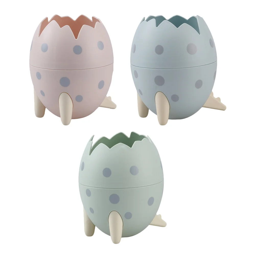 

3Pcs Cartoon Desk Organizer Egg Shaped Pen Container for Office Home Study with Large Capacity Stationery Makeup Brush Holder