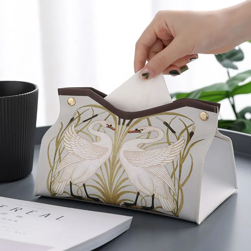 Paper Towel Box Folding Pu Leather Paper Towel Box With Bottom Napkin Holder Storage Box Home Living Room Decoration