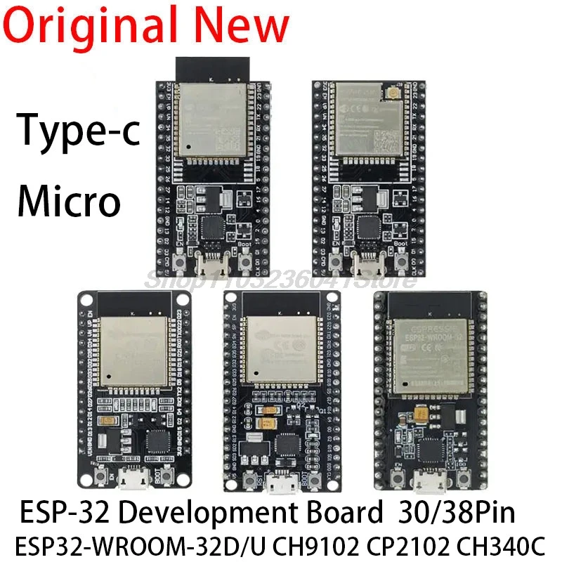 ESP32 Development Board 2.4G WIFI Bluetooth Module 30Pin 38Pin CP2102 Micro Type-C Ultra-Low Power Consumption Dual Core ESP-32