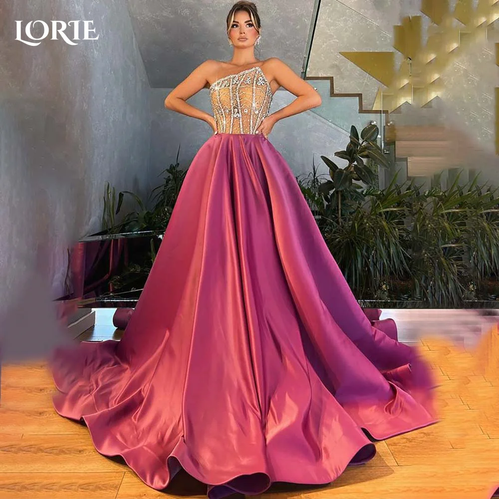 

LORIE Shiny Evening Dress Saprkly Saudi Party Dress Strapless Prom Dress A-line Saudi Evening Dress Shiny Luxrious Prom Gown2024