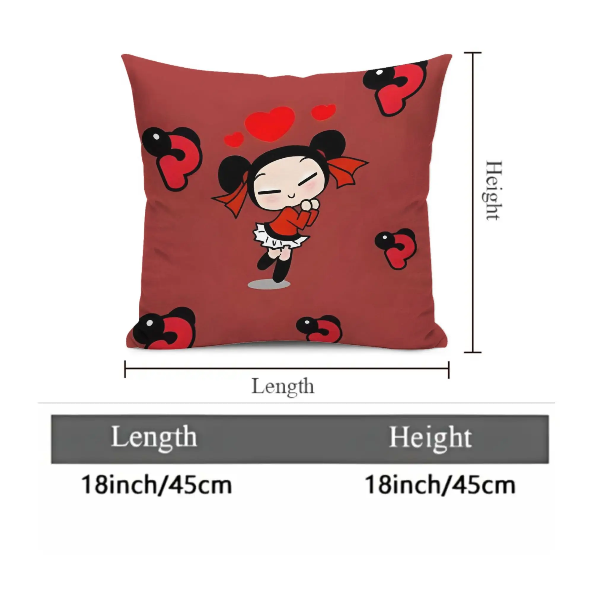 Cute Cartoon Pucca Sofa Pillows Cover Japanese Tatami Cushion Bedside Back Cushion Universal for All Seasons